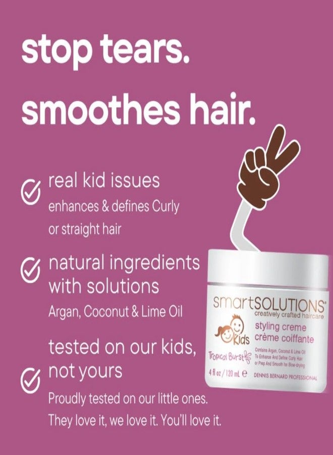SMART SOLUTIONS Kids Styling Creme | Smooth & Manageable Kids’ Hair | Frizz Control + Shine | Coconut Oil (4 Fl Oz) - Image 4